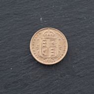 Pre-Owned 22ct Yellow Gold 1892 Queen Victoria Shield Back Half Sovereign Coin 47011229