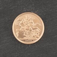 Pre-Owned 22ct Yellow Gold Queen Elizabeth Ii 2016 Full Sovereign Coin 47021161