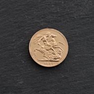 Pre-Owned 22ct Yellow Gold 1887 Queen Victoria Full Sovereign Coin 47021260