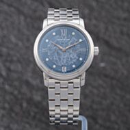 Pre-Owned Montblanc Ladies Tradition Blue Dial Bracelet Watch 131297