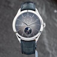 Pre-Owned Baume & Mercier Mens Clifton Grey Dial Leather Strap Watch 10548