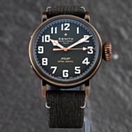 Pre-Owned ZENITH Mens Pilot Extra Special Green Leather Strap Watch 29.2430.679