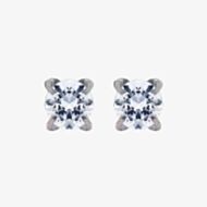 9ct White Gold 3mm Round Cubic Zirconia Stud Earrings 5-58-6329