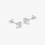 9ct White Gold 7mm Round Crystal Stud Earrings 5.58.4989