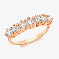 9ct Rose Gold 7-Stone Crystal Half Eternity Ring 5.84.6901