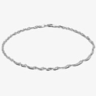 Sterling Silver 23cm Twisted Curb Chain Anklet 8.23.0474