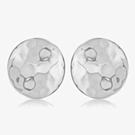Sterling Silver 10mm Hammered Disc Stud Earrings 8.55.5229