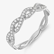 Sterling Silver Crystal Crossover Ring 8.84.8819