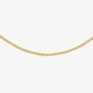 Sterling Silver Yellow Gold Panza Curb Chain Necklace 8.91.0153