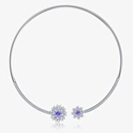 Fei Liu Carpe Diem Silver Crystal Flower Burst Choker CAR-925R-101-SWCZ
