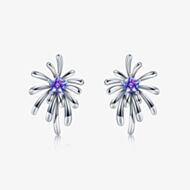 Fei Liu Carpe Diem Silver Crystal Crossette Stud Earrings CAR-925R-204-SWCZ