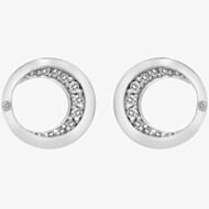 Hot Diamonds Celestial Sterling Silver White Topaz Moon Stud Earrings DE686