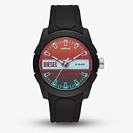 Diesel Mens Three Hand Black Silicone Watch DZ1982