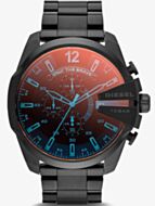 Diesel Mens Mega Chief Black Stainless Steel Bracelet Chronograph Watch DZ4318