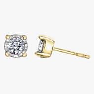 9ct Two Colour Gold 0.10ct Diamond Stud Earrings E4058YW/10-10