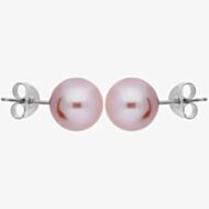 9ct White Gold Pink Freshwater Pearl Stud Earrings EOZ110RF-P