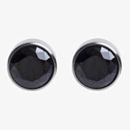 Fred Bennett Stainless Steel Black Cubic Zirconia Round Studs FB-E3795