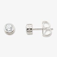 THOMAS SABO Silver Cubic Zirconia Logo Stud Earrings H1670-051-14
