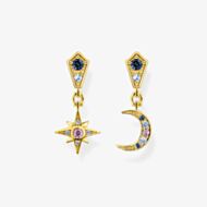 THOMAS SABO 18ct Yellow Gold Moon & Star Dropper Earrings H2207-959-7