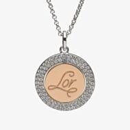 House Of Lor Silver Rose Gold Plated Inner Disc Pendant H-40024