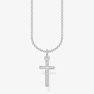 THOMAS SABO Silver Cubic Zirconia Cross Necklace KE2043-051-14-L45V