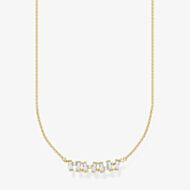 THOMAS SABO 18ct Yellow Gold Plated White Cubic Zirconia Necklace KE2095-414-14