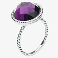 Kit Heath Silver Purple Faceted Glass Ring 10287PE11
