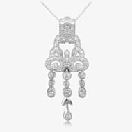 V Jewellery Silver Gatsby Cubic Zirconia Pendant 3080