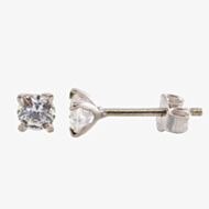9ct White Gold 4mm Round Cubic Zirconia Stud Earrings 5-58-6319