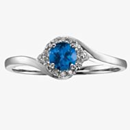 9ct White Gold Sapphire and Diamond Twist Cluster Ring 51Z82WG/10 SAPH