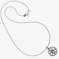 Silver Round Clear Cubic Zirconia Cluster Pendant 65-1046-1-082