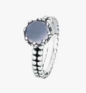 Spinning Silver Moon Round Milky Cubic Zirconia Ring 80014