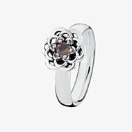 Spinning Silver Romance Pink Cubic Zirconia Flower Ring 80311
