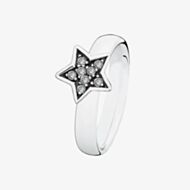 Spinning Silver Glow Cubic Zirconia Star Ring 81012