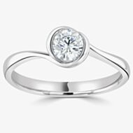 Platinum 0.35ct Diamond Solitaire Ring (S) R1-1021(4.5)
