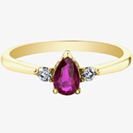 9ct Yellow Gold Ruby 0.08ct Diamond Ring 31036/58-9