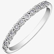 9ct White Gold 0.05ct Diamond Half Eternity Ring 50L67WG/05-10 9W