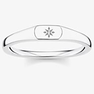 THOMAS SABO Silver Engraved Cubic Zirconia Star Ring TR2314-051-14