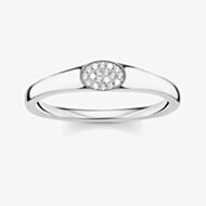 THOMAS SABO Silver Oval Cubic Zirconia Pavé Ring TR2315-051-14