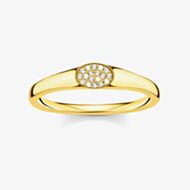 THOMAS SABO Gold Plated Oval Cubic Zirconia Pavé Ring TR2315-414-14