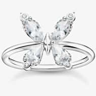 THOMAS SABO Sterling Silver Cubic Zirconia Butterfly Ring TR2356-051-14