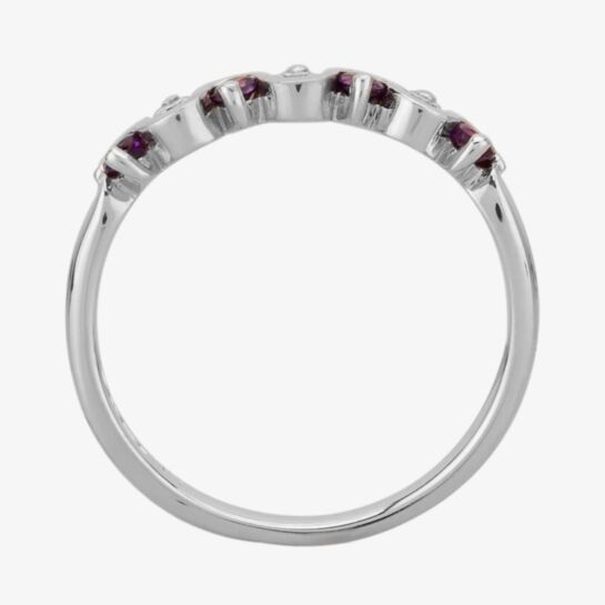 White Gold Diamond And Amethyst Eternity Ring 9ct White Gold