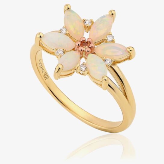 Clogau 9ct Gold Snowdon Lily Opal Ring OSLR