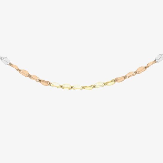 9ct Three Colour Gold 18 Inch Twist 