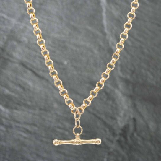 Belcher Chain Gold Chain T Bar Necklace Albert Chain Mens Carat