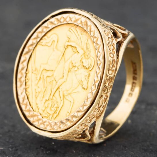 St George Sovereign Ring Replica St George Ring Mens Ring Silver
