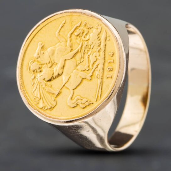 Gold Coin Half Sovereign Rings 24 Carat Gold Sovereign Ring