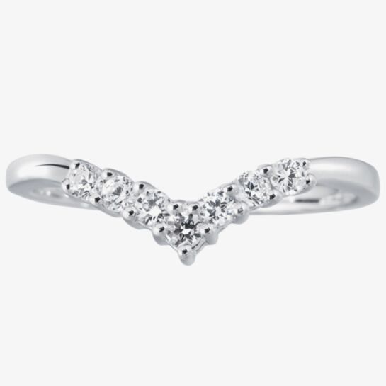 9ct White Gold Diamond Wishbone Ring – Bijou Jewellery