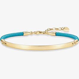 THOMAS SABO Gold Plated Love Bridge Blue Bracelet LBA0032-848-31 - Main Image