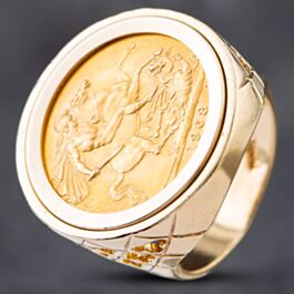 Pre-Owned 9ct Yellow Gold 1968 Full Sovereign Coin Ring 41201125BND